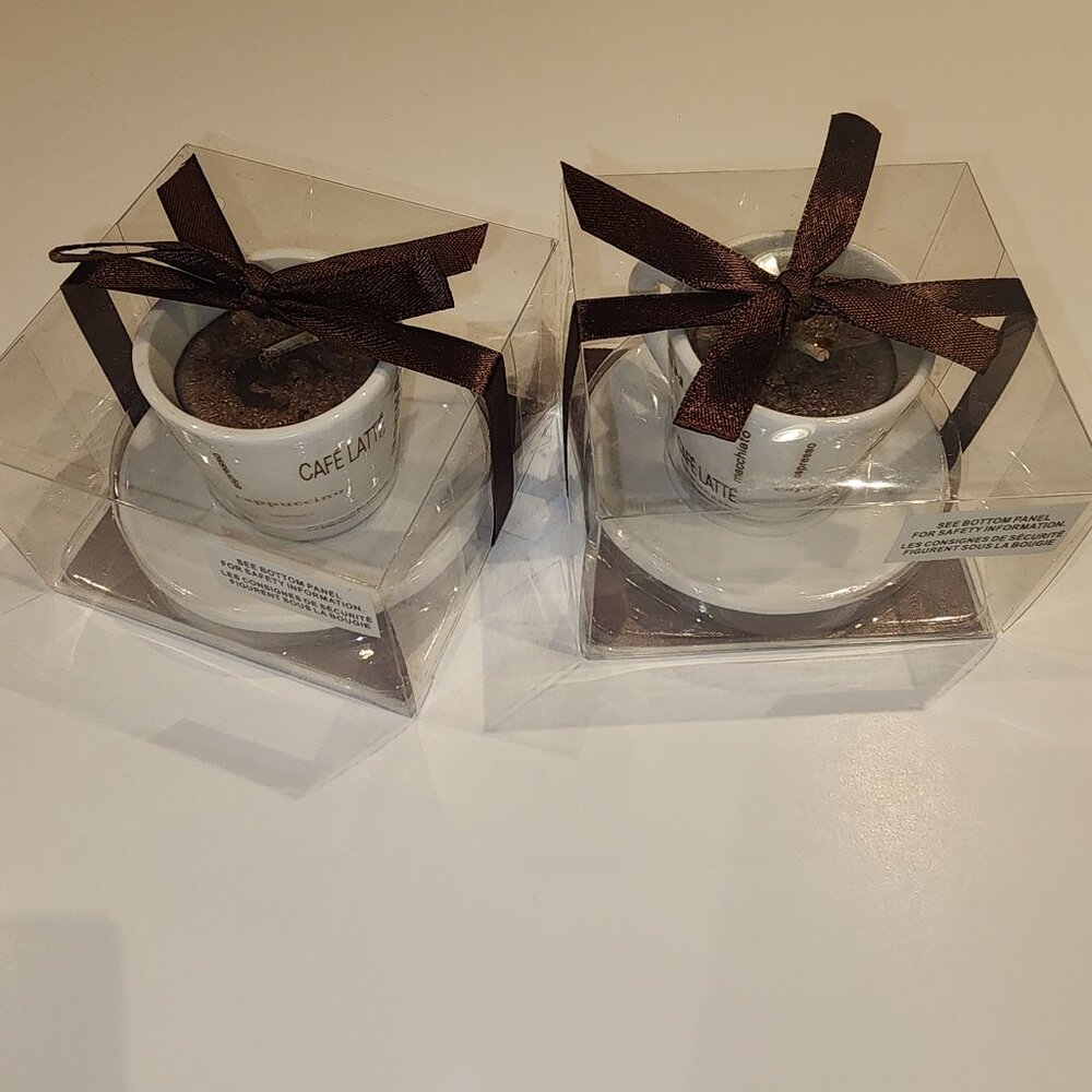 CAFE LATTE COFFEE CUP CANDLES NWOT